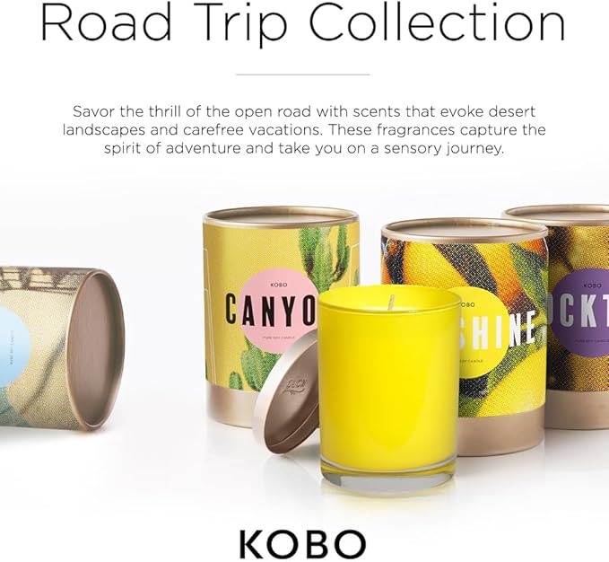 KOBO Sunshine Scented Candle for Home (11 oz) – 100% Pure Soy Candle – 80-Hour Long-Lasting, Clean Burn Time – All Natural, Vegan, Non-GMO