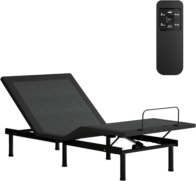 Split King Adjustable Bed Base Frame and 10 inch Green Tea Memory Foam Mattress, Electric Bed Base w/Wireless Remote, Zero Gravity Bed, Head and Foot Incline, Anti-Snore,Easy Assembly