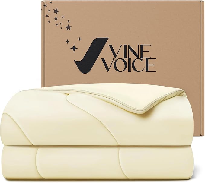 Cooling Blanket Comforter Hot Sleepers Twin/Twin XL Soft Cooling Blanket, Double-Sided Cool Bedding for Night Sweats, All-Season Lightweight Comforter(68 * 90inch, Snow Ivory)