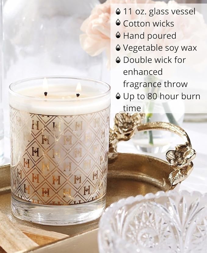 Harlem Candle Co. - Luxury Candle Gold 22K Speakeasy - 11 oz Glass Jar, Double Wick, Soy Wax, Gift Box, Palo Santo, Pimento Berry, Incense, Dark Chocolate, 80 Hour Burn