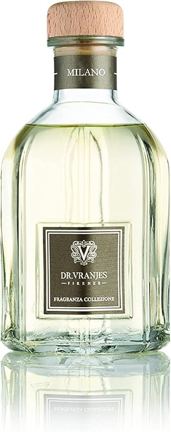 Dr. Vranjes – Milano 1250 ml Diffuser + Double Pack of White Sticks (3 Pieces Bundle) – Luxury Home Fragrance, Made in Italy, Main Scent: Patchouli, Pepper, Sandalwood