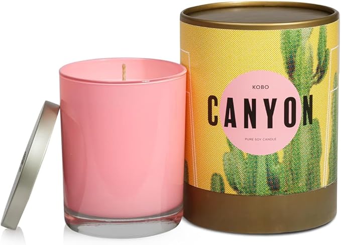 KOBO Canyon Scented Candle for Home (11 oz) – 100% Pure Soy Candle – 80-Hour Long-Lasting, Clean Burn Time – All Natural, Vegan, Non-GMO