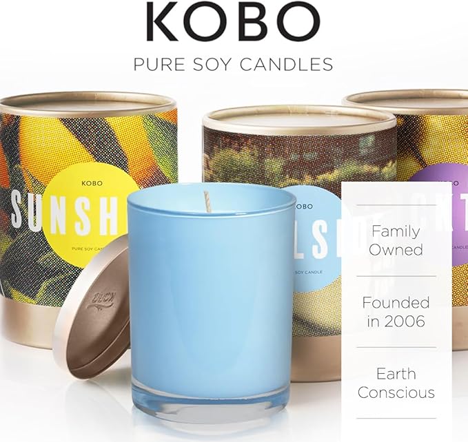 KOBO Poolside Scented Candle for Home (11 oz) – 100% Pure Soy Candle – 80-Hour Long-Lasting, Clean Burn Time – All Natural, Vegan, Non-GMO