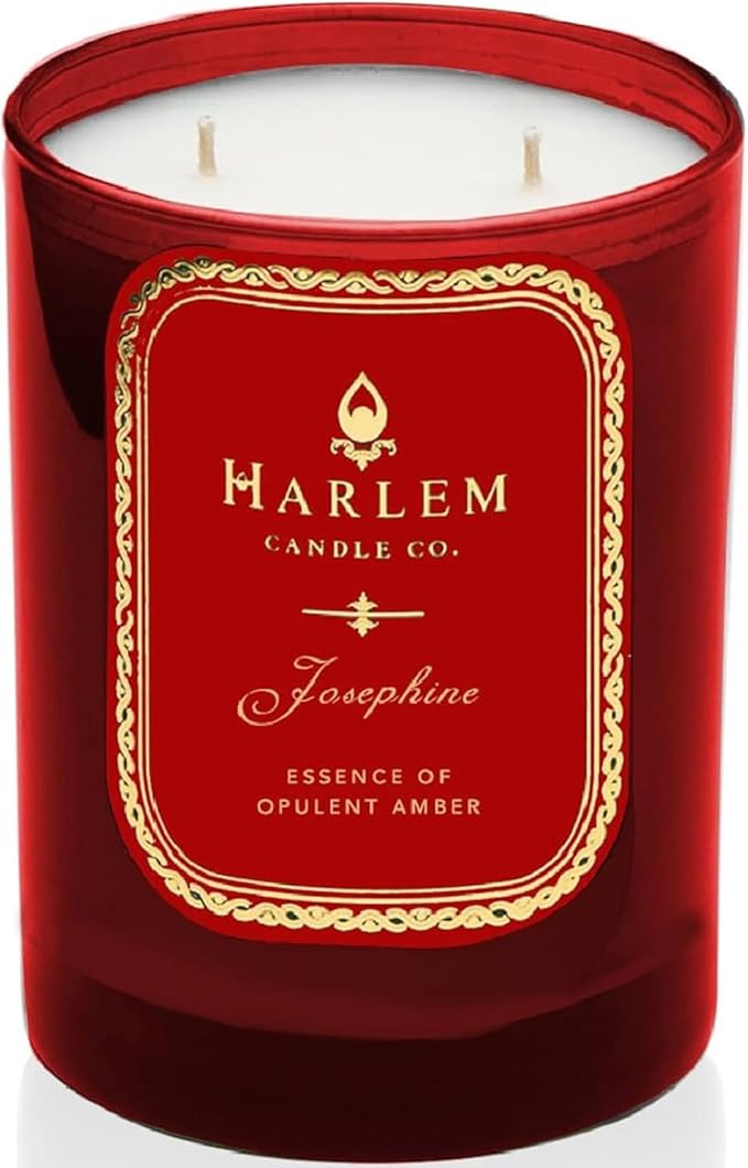 HARLEM CANDLE CO. Josephine - Luxury Scented Soy Candle, 11 oz - 80-Hour Burn Time | Rose, Jasmine, Warm Amber, Tonka Bean, and Sandalwood | Scented Candles for Home