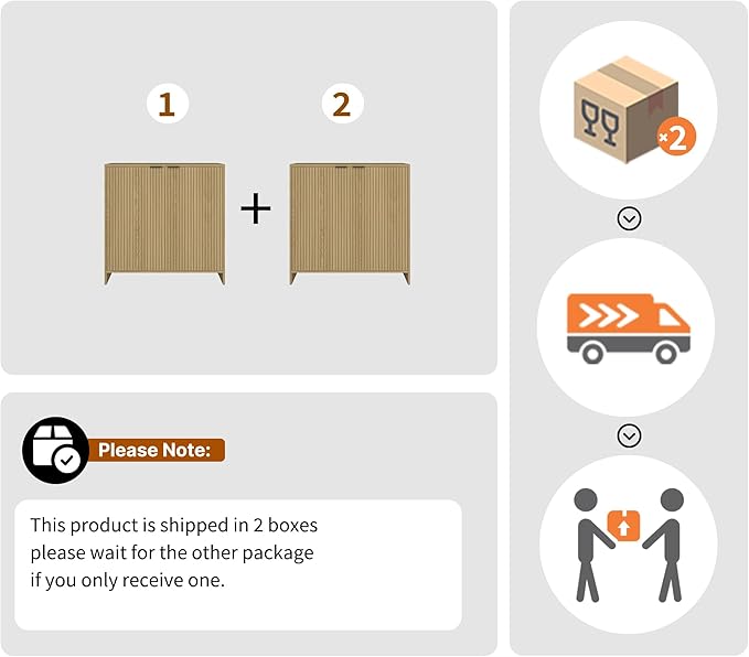 63" TV Stand for TVs up to 70",Modern Fluted TV Console with Storage Cabinet,Entertainment Center with 4 Doors & Adjustable Shelves for Living Room,Natural Oak