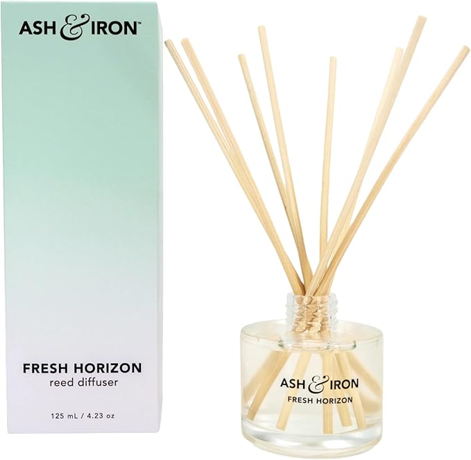 Ash & Iron Fresh Horizon Luxury Reed Diffuser, Crisp Alpine Air & Cactus Blossom Fragrance, 125mL, 3-Month Duration, Nature's Freshness Meets Floral Warmth