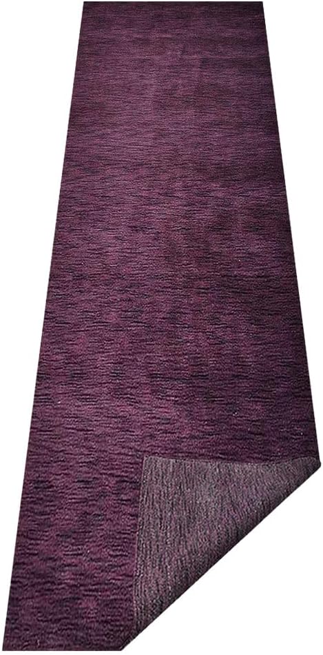 Hand Knotted Loom Wool ECO-Friendly Area Rugs - 2'8''x12', Runner, Purple Color, Solid Plain Design, High Pile Handmade Anti Skid Area Rugs for Living Room, Bed Room (L00111)
