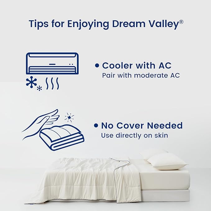 Dream Valley Outlast® Twin XL Cooling Comforter, NASA-Grade Instant Cooling Blanket for Hot Sleepers, Luxurious Comforter for All Season, Ivory, 68"x90"