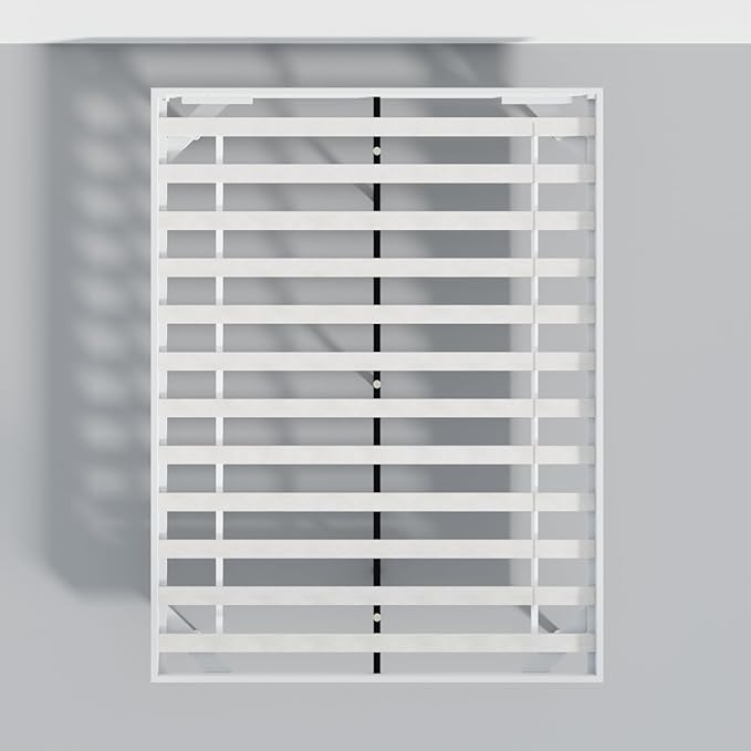 Modern Solid Wood Platform Bed with Adjustable Headboard with Cushion – No Box Spring Needed,Fast Assembly – Queen Size in White