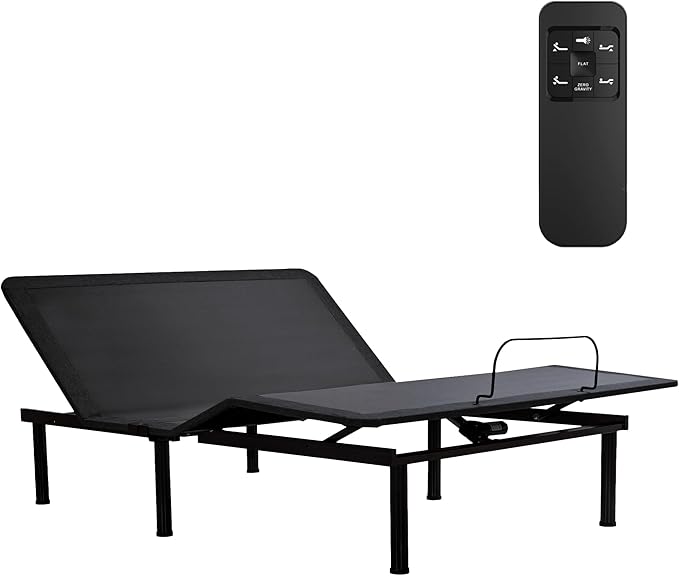Queen Size Adjustable Bed Base Frame, Electric Bed Base with Wireless Remote, Zero Gravity Bed, Head and Foot Incline, Anti-Snore,Easy Assembly