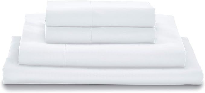 MyPillow Giza Dreams Bed Sheets, 100% Certified Giza Egyptian Cotton, Deep Pocket, Sateen Weave [RV Queen, White]
