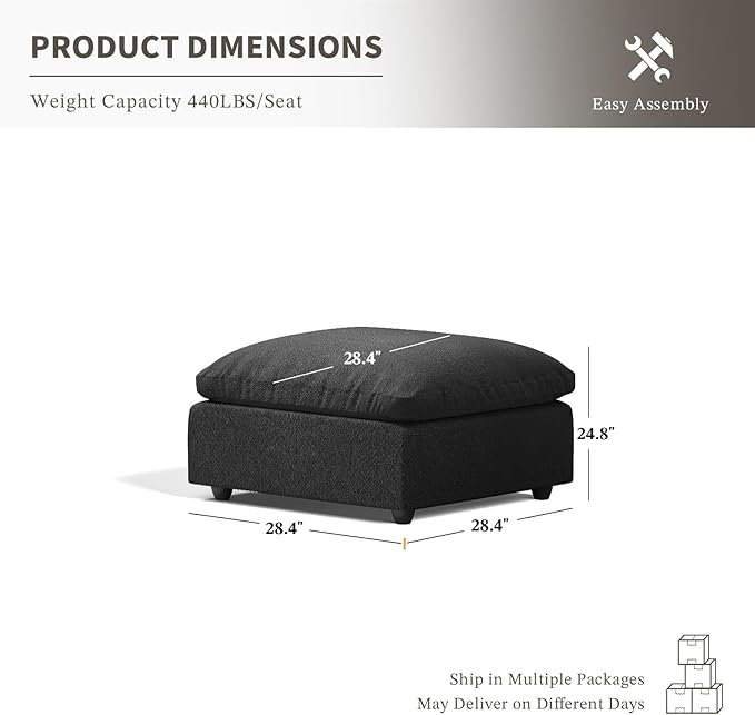 Modular Sectional Sofa Cloud Couch for Living Room, Modern Minimalist Comfy Deep Sofa Couches, Upholstered Couch with Removable & Washable Cushion Covers, Wide Armrest, Filled with Down and Cotton