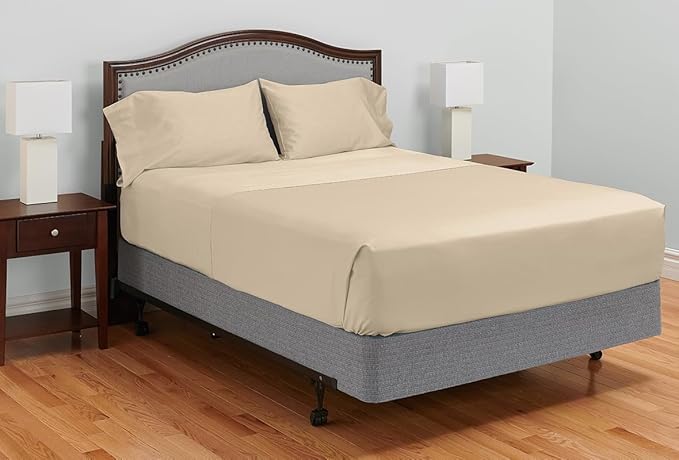 MyPillow Giza Dreams Bed Sheets, 100% Certified Giza Egyptian Cotton, Deep Pocket, Sateen Weave [King, Tan]