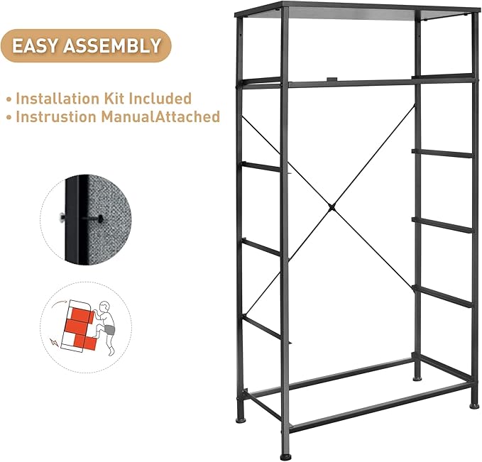 Tall Dresser for Bedroom, Vertical Storage Organizer Tower with 6 Drawers, Chest of Drawers with Fabric Bins, Steel Frame, Wood Top for Bedroom, Closet, Entryway- Brown