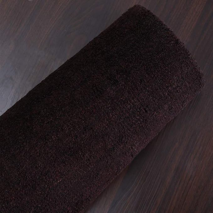 Hand Knotted Loom Wool ECO-Friendly Area Rugs - 2'6''x6', Runner, Brown Color, Solid Plain Design, High Pile Handmade Anti Skid Area Rugs for Living Room, Bed Room (L00111)