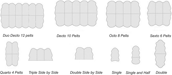 Free Shape Luxury Soft Fluffy Shag Area Rug Sexto 6 Pelts 6'x6',180x180 cm - Vegan Fur Ultra Soft Indoor Carpet Nursery Rugs for Bedroom Home Decor, Grey