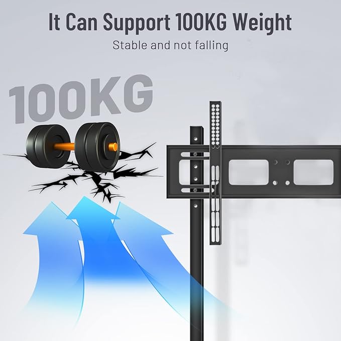 Mobile TV Cart,JYXOIHUB, Rooling TV Stand with Wheels for 32 to 70 Inch LCD LED OLED Plasma Flat Panel Screens up to 100lbs AVA1500-60-1P (Black)