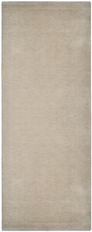 Hand Knotted Loom Wool ECO-Friendly Area Rugs - 2'6''x6', Runner, Beige Color, Solid Plain Design, High Pile Handmade Anti Skid Area Rugs for Living Room, Bed Room (L00111)