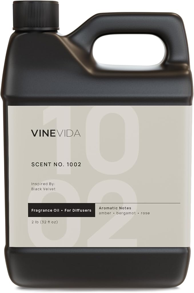 VINEVIDA [32 Fl Oz] Scent NO.1002 Inspired By Black Velvet Fragrance Oil For Cold Air Diffuser, Aromatic Notes of Amber Bergamot Rose, Essential Oils for Diffuser Oil Refill & Air Freshener Room Spray