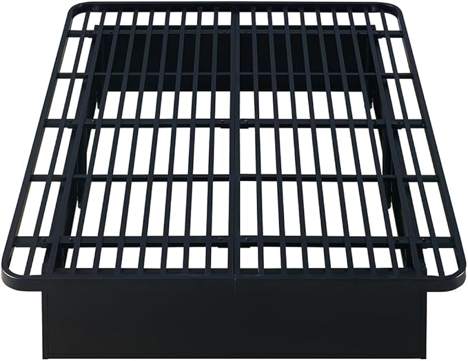 Modern Style Heavy Duty Queen Size Platform Bed Frame Made with Metal and 16 Inch Height in Black