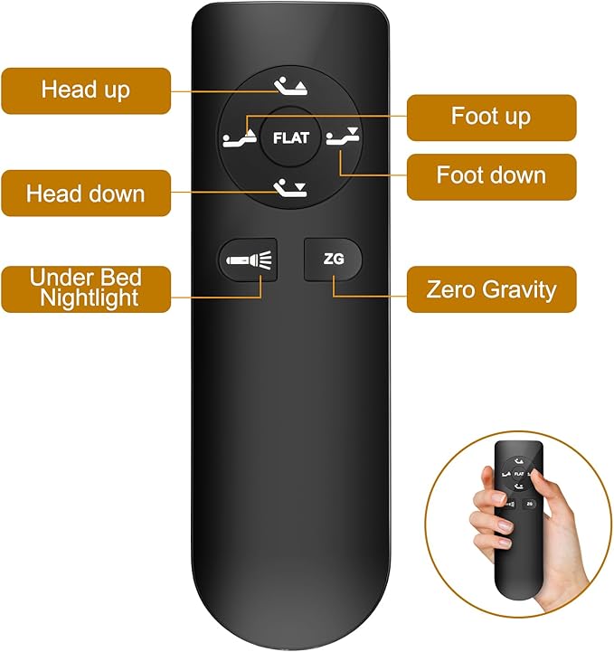 King Size Adjustable Bed Frame with Wireless Remote, Ergonomic Electric Adjustable Bed Base with Quiet Motor, USB Ports&Underbed Nightlight, Head and Foot Incline, Zero Gravity Bed, Easy Assembly