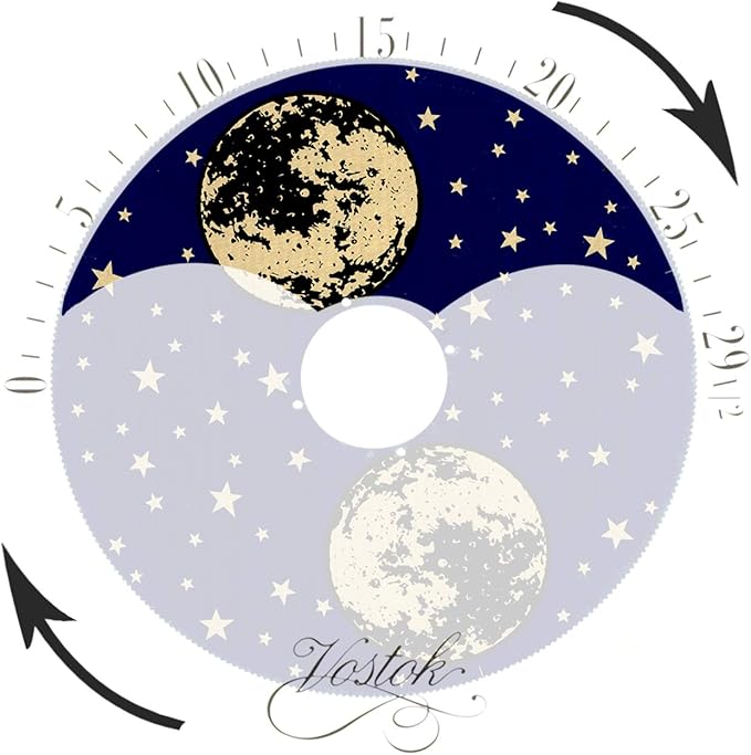 JUSTIME 14 Inch Exclusive Solid Oak Wood Non-Ticking Sweep Mechanical Specialty Moon Phase Moving Dial Wall Clock, Gift, Home Décor