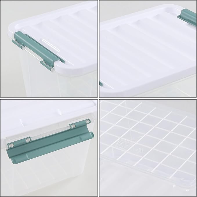 Zopnny 20 Quart Clear Latching Container Box, Plastic Storage Bin with Latching Lid, 6 Packs