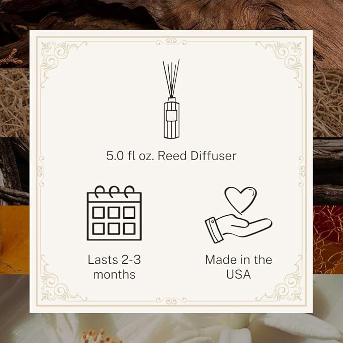 Hotel Lobby Signature Reed Diffuser – Long Lasting – Agarwood, Vetiver & Atlas Cedar – Refillable Glass Vessel – 9 Diffuser Reeds – Made in USA – 5.0 fl oz (150ml), 10 ¾” H