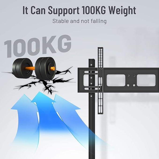 Mobile TV Cart,JYXOIHUB, Rooling TV Stand with Wheels for 60 to 100 Inch LCD LED OLED Plasma Flat Panel Screens up to 330lbs AVA1500-60-1P (Black)