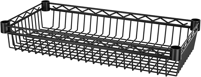 SINGAYE Shelf 6 Tier Wire Shelving Unit Adjustable Storage Shelves Big Basket Rack for Garage Kitchen Office Pantry Laundry Room Organizers13.5 D x 30" W x 65" H Black