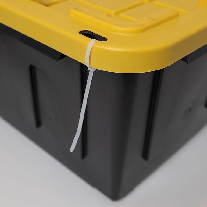 CX BLACK & YELLOW, 27-Gallon Heavy Duty Tough Storage Container & Snap-Tight Lid, (14.3"H x 20.6"W x 30.6"D), Weather-Resistant Design and Stackable Organization Tote [2 Pack]