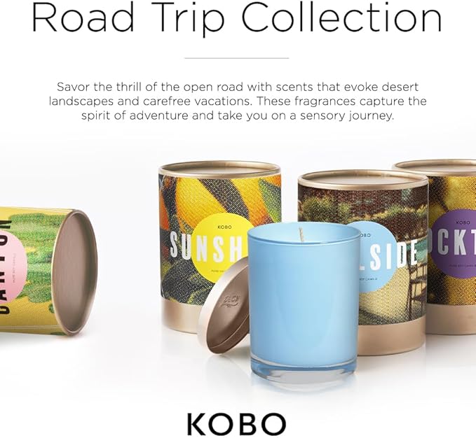KOBO Poolside Scented Candle for Home (11 oz) – 100% Pure Soy Candle – 80-Hour Long-Lasting, Clean Burn Time – All Natural, Vegan, Non-GMO