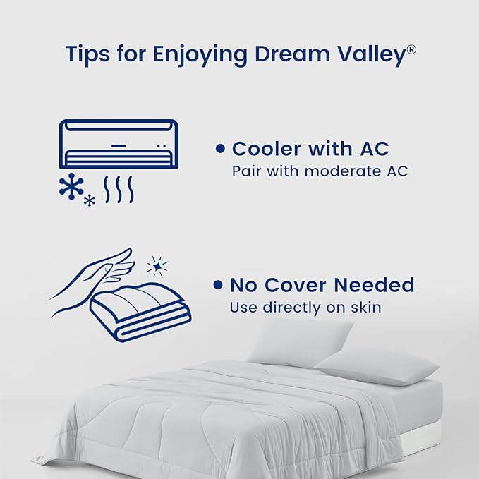 Dream Valley®Outlast®Cooling Comforter, All Season King NASA-Grade Technology Cooling Blanket for Hot Sleepers Night Sweats, Q-Max > 0.45 Aerocool™Light Grey, 106"x90"