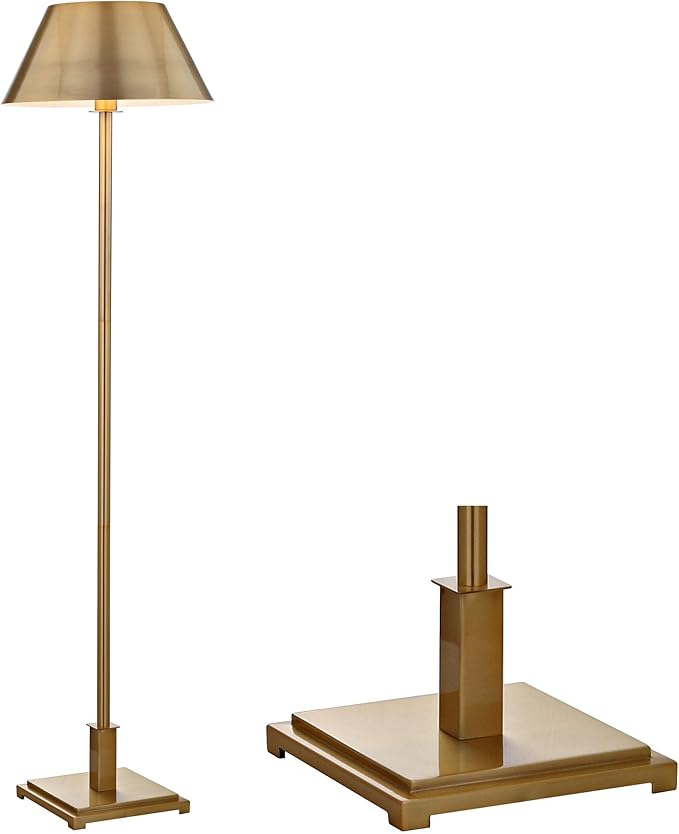 JONATHAN Y JYL6005B Roxy 60" Metal LED Floor Lamp Contemporary,Transitional for Bedrooms, Living Room, Office, Reading, BrushedBrass, Brass Gold