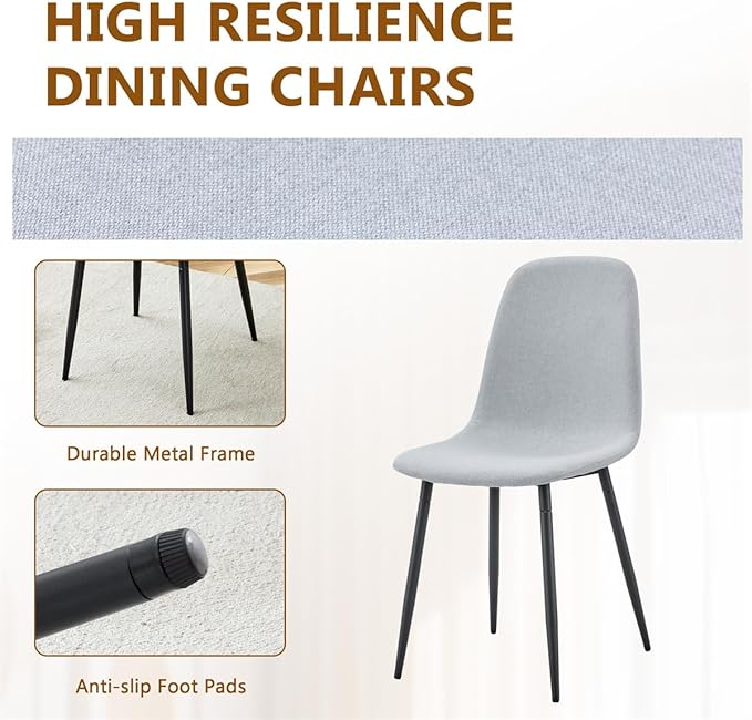 Faux Marble Dining Table Set for 6 (79 Inches Oversized Dining Room Table Set) (3.5'' Thick TOP) ('H' Sturdy Base) Kitchen Table and Ergonomic Dining Chair 6 for Dining Room Living Room, Black