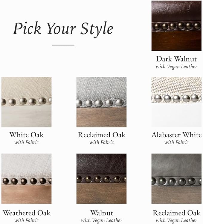 Maven Lane Pullman Counter Stool 26 Inches – Swivel Stool with Footrest – Brown Solid Wood Frame & Brown Faux Leather Upholstery – Perfect for Kitchen Islands & Counters