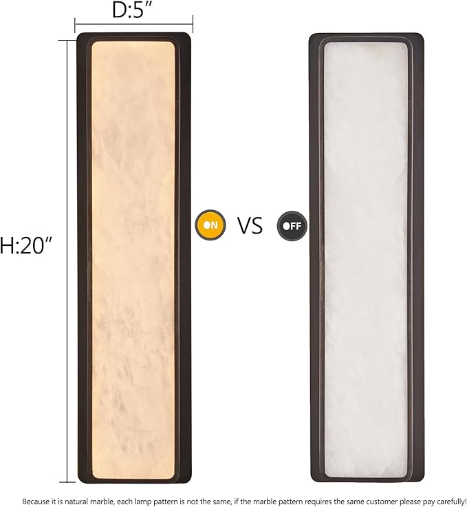 Modern LED Natural Alabaster Gypsum Wall lamp 15W Warm Yellow 2700K Wall Mounted Wall lamp Indoor sucelating Alabaster Gypsum Wall Mounted Lighting Suitable for Living Room (Black)