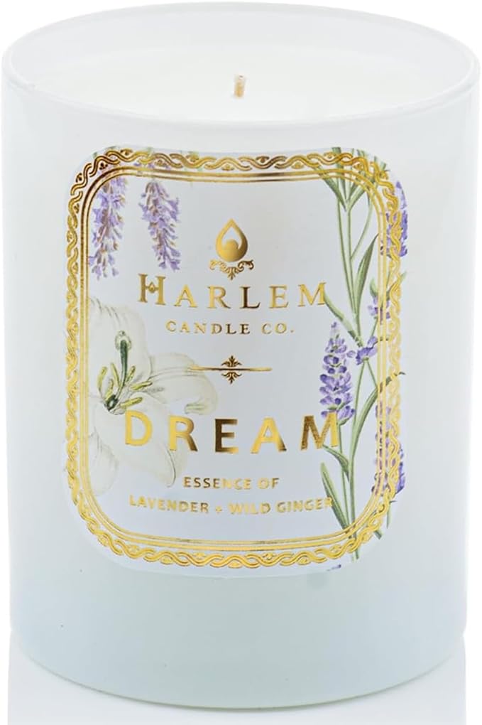 HARLEM CANDLE CO. - Dream - Luxury Scented Soy Candle, 11 oz - 80-Hour Burn Time | Lavender, Pimento Berry, Bergamot, Jasmine, Wild Ginger, Sandalwood | Scented Candles for Home