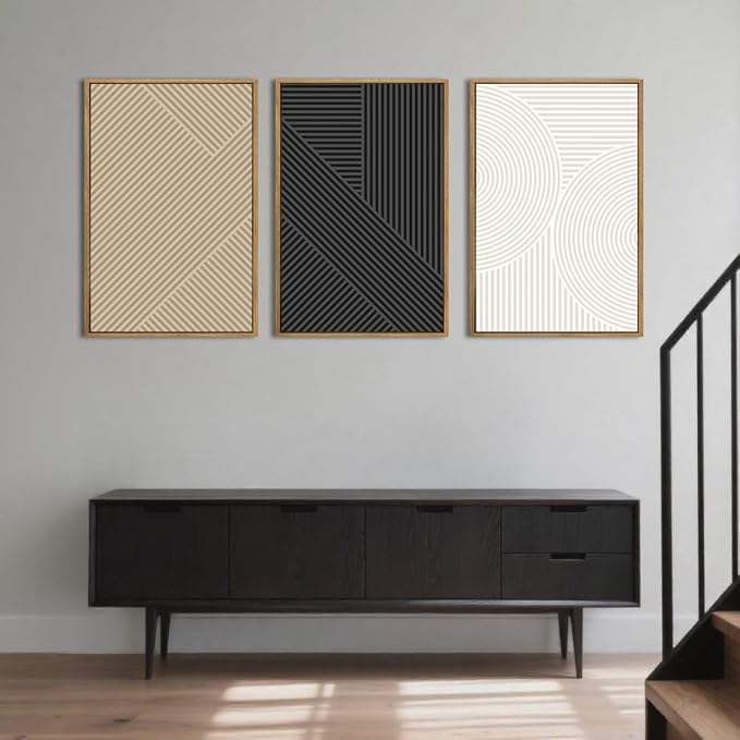 Anyzal Neutral Wall Art Modern Abstract Wall Decor Minimalist Boho Artwork 16x24 Inch Set of 3 for Living Room Bedroom Dining Room