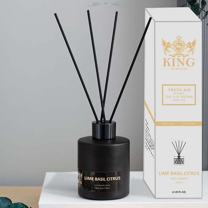 Reed Diffuser & Oil Diffuser Sticks, Aromatherapy, Home & Kitchen Décor,Fragrance and Gifts - Pack of 3 (Lime Basil Citrus)