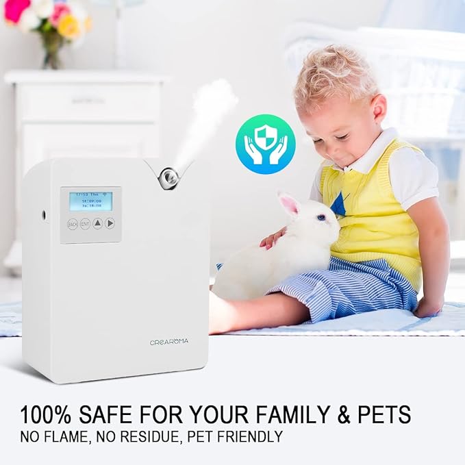 Smart Scent Air Machine for Home, Bluetooth & WiFi Hotel Scent Diffuser with Cold Air Tech, 300ML Waterless Essential Oil HVAC Scent Diffuser for Large Room, Office(White)