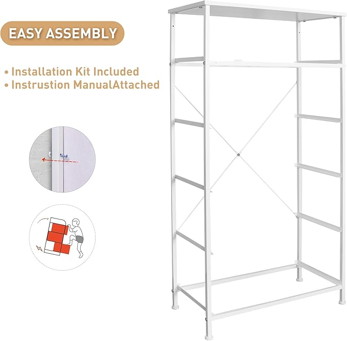 Tall Dresser for Bedroom, Vertical Storage Organizer Tower with 6 Drawers, Chest of Drawers with Fabric Bins, Steel Frame, Wood Top for Bedroom, Closet, Entryway- Light Grey