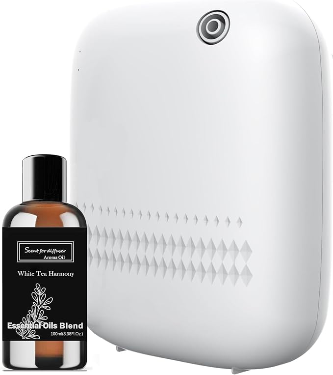 Upgraded Scent Air Machine for Home Cover Up to 2000 sq.ft, Hotel and Commercial Use 400ML Diffuser with 100ML White Tea Harmony Essential Oil, Waterless Cold Air Diffuser for Home, Office