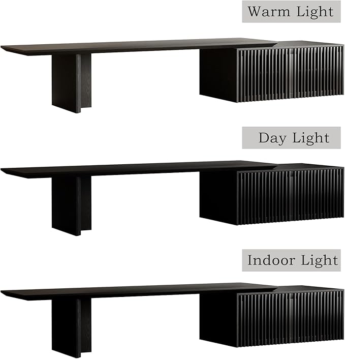 Modern TV Stand, Entertainment Center with Storage, Extendable TV Media Console for Up to 55+ Inch, Minimalist Television Cabinet for Living Room/Bedroom - Black (78.7"-110" Extendable)