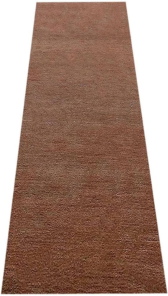 Hand Knotted Loom Wool ECO-Friendly Area Rugs - 2'6''x10', Runner, Camel Color, Solid Plain Design, High Pile Handmade Anti Skid Area Rugs for Living Room, Bed Room (L00111)
