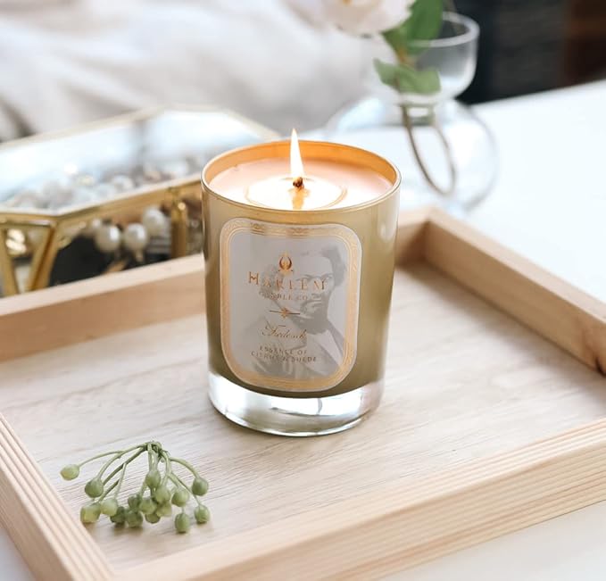 HARLEM CANDLE CO. Frederick - Luxury Scented Soy Candle, 11 oz - 80-Hour Burn Time | Bergamot, Yuzu, Cardamom, Suede, Sandalwood | Scented Candles for Home