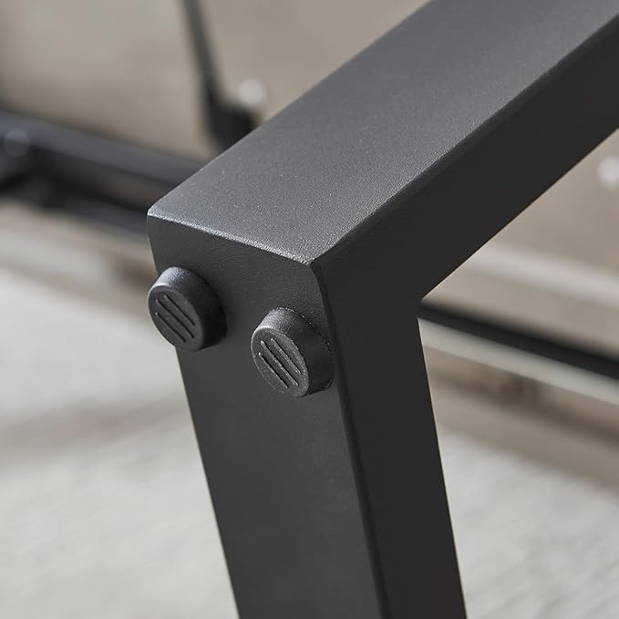 ZckyCine 51"-67" Extendable Dining Table Set for 4-6, Oak Finish Kitchen Table with 6 PU Leather Chairs, Scratch-Resistant MDF Board & Sturdy Metal Legs, Modern Dining Room Furniture