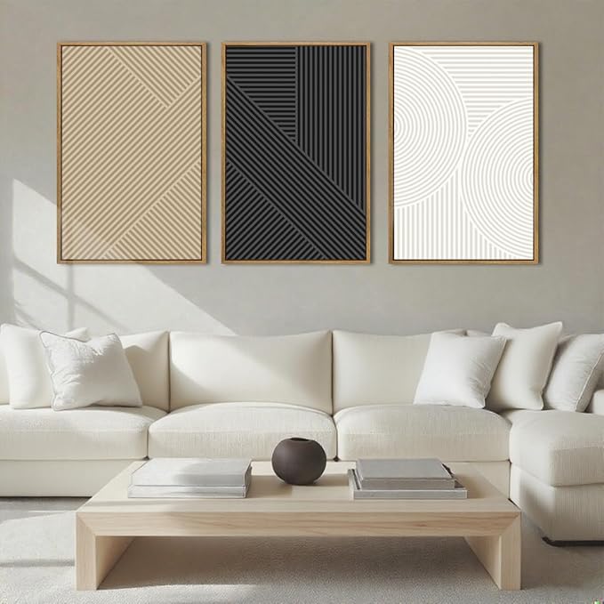 Anyzal Neutral Wall Art Modern Abstract Wall Decor Minimalist Boho Artwork 16x24 Inch Set of 3 for Living Room Bedroom Dining Room