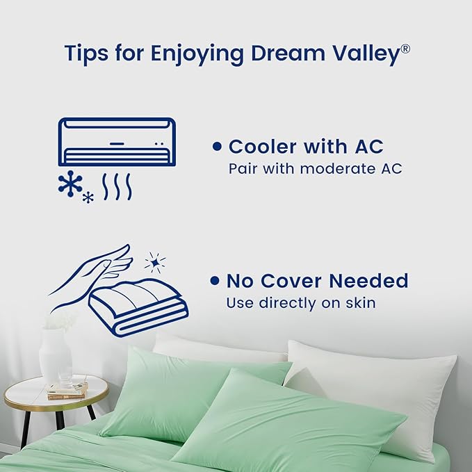Dream Valley®Outlast®Deepsleep Cooling Comforter, Full/Queen Size, NASA-Grade Space Technology Cooling Blanket for Hot Sleepers Night Sweats, Q-Max > 0.45 Aerocool™Breathable, Mint Macaron, 90"x90"