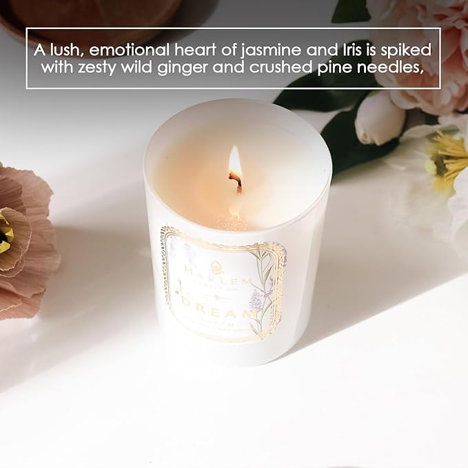 HARLEM CANDLE CO. - Dream - Luxury Scented Soy Candle, 11 oz - 80-Hour Burn Time | Lavender, Pimento Berry, Bergamot, Jasmine, Wild Ginger, Sandalwood | Scented Candles for Home